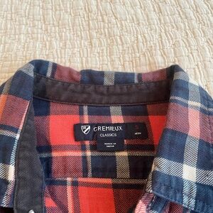 Daniel Cremieux Men's Orange and Blue Plaid Shirt